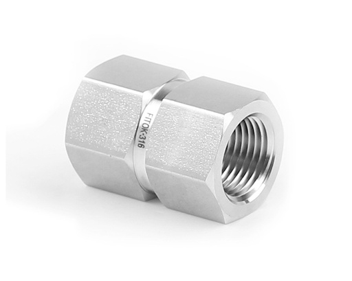 [SS-PCG-NS8-NS2] 316 SS,Pipe Fitting, Hex Coupling 1/2" Female NPT × 1/8" Female NPT